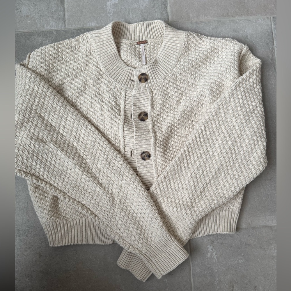 Free People Lila Cardigan in Birch